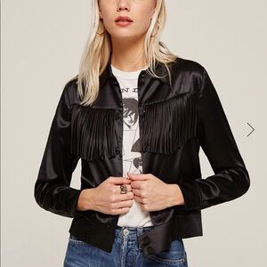 Reformation silk fringe Keanu jacket